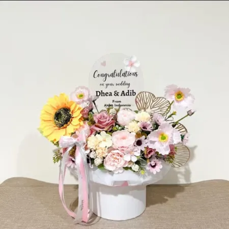 Bloom Box Akrilik Ucapan Wedding Melawi